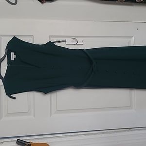 Calvin Klein Green Sleevless Belted Dress Sz 10
